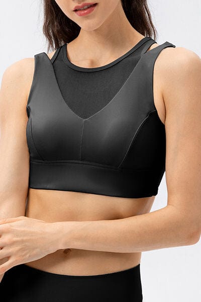 Black Cutout Wide Strap Active Tank