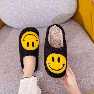 Dark Gray Melody Smiley Face Slippers