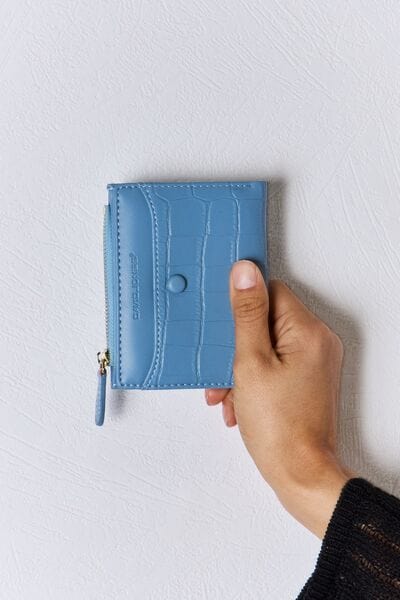 Light Gray David Jones Texture PU Leather Mini Wallet