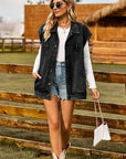 Sienna Button Up Collared Neck Sleeveless Denim Jacket