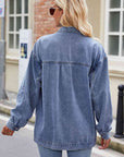 Slate Gray Button Up Denim Jacket with Pockets