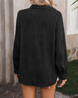 Dark Gray Button Up Dropped Shoulder Shirt