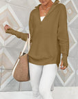 Light Gray Half Zip Long Sleeve Knit Top