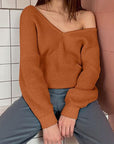 Sienna V-Neck Dropped Shoulder Long Sleeve Sweater