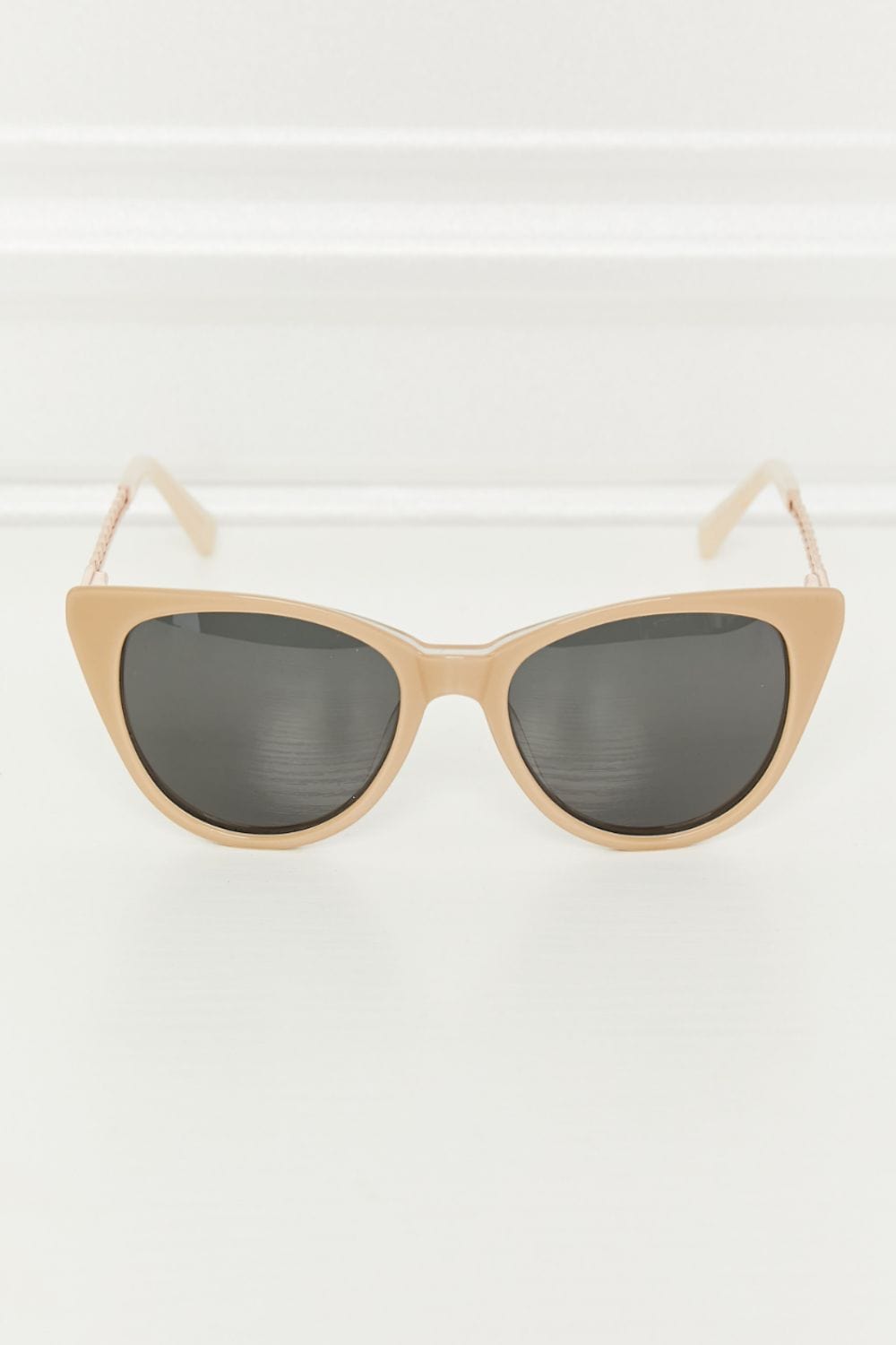 Beige Cat-Eye Acetate Frame Sunglasses