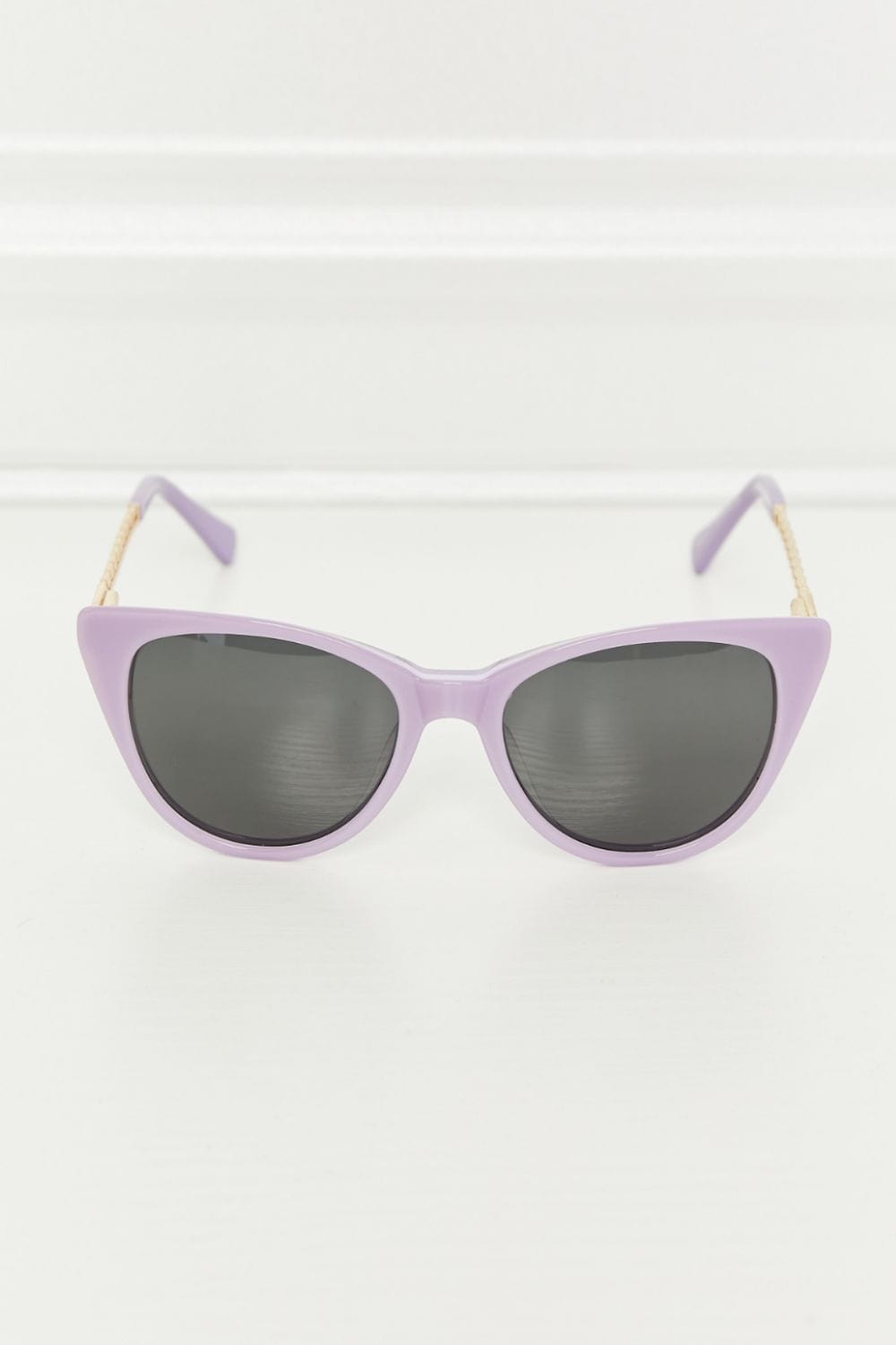 Beige Cat-Eye Acetate Frame Sunglasses