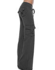 Dark Slate Gray Mid Waist Pants with Pockets