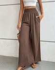 Gray Wide Waistband Relax Fit Long Pants