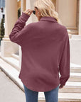 Gray Collared Neck Dropped Shoulder Shirt