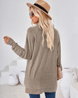 Light Gray Contrast Mock Neck Long Sleeve T-Shirt