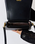 Black David Jones PU Leather Crossbody Bag