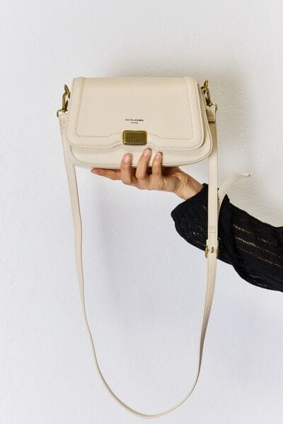 Light Gray David Jones PU Leather Crossbody Bag