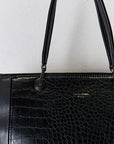 Black David Jones Texture PU Leather Handbag