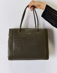 Dark Slate Gray David Jones Texture PU Leather Handbag