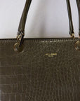 Gray David Jones Texture PU Leather Handbag