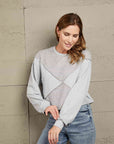 Dark Gray Double Take Exposed Seam Round Neck Cropped Top