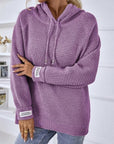 Rosy Brown Drawstring Long Sleeve Hooded Sweater