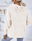 Light Gray Drawstring Long Sleeve Hooded Sweater