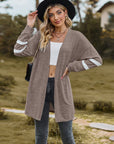 Dim Gray Dropped Shoulder Hooded Blouse