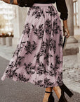 Rosy Brown Embroidered High Waist Maxi Skirt