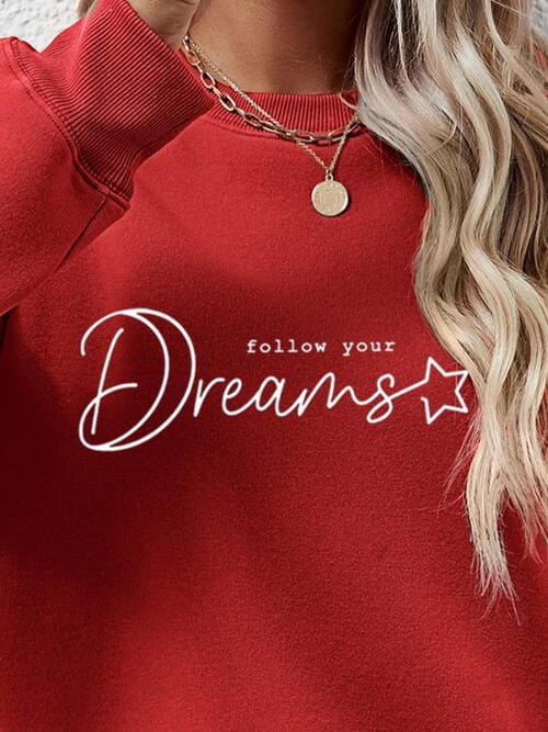 Brown FOLLOW YOUR DREAMS Graphic Sweatshirt