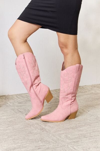 Light Gray Forever Link Knee High Cowboy Boots