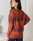 Gray Gradient V-Neck Sweater