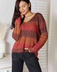 Gray Gradient V-Neck Sweater