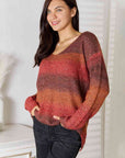 Gray Gradient V-Neck Sweater