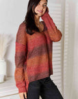 Gray Gradient V-Neck Sweater