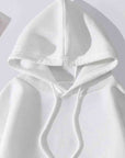 Light Gray Graphic Drawstring Hoodie with Pocket