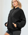 Light Gray Half Zip Dropped Shoulder Sweatshirt