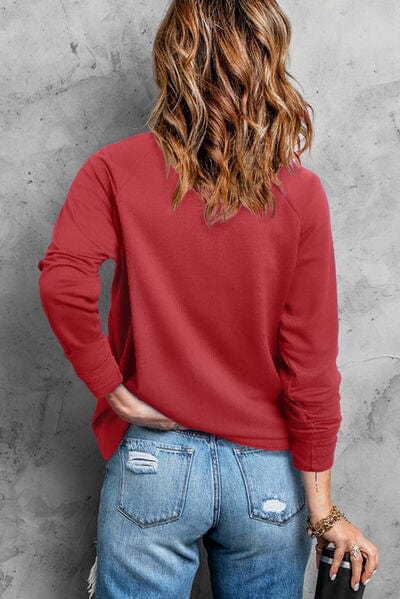 Sienna Heart Pearl Detail Round Neck Sweatshirt