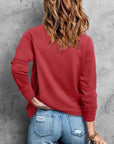 Sienna Heart Pearl Detail Round Neck Sweatshirt