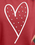 Brown Heart Pearl Detail Round Neck Sweatshirt