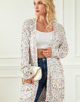 Light Gray Heathered Open Front Long Sleeve Cardigan