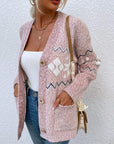 Gray Heathered Pocketed Button Up Cardigan