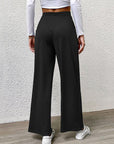 Gray High Waist Straight Pants