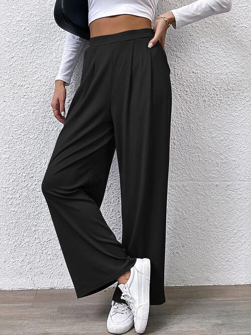 Gray High Waist Straight Pants