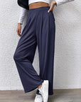 Gray High Waist Straight Pants