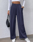 Gray High Waist Straight Pants