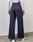 Gray High Waist Straight Pants