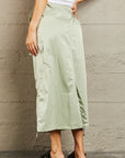 Dark Gray HYFVE Just In Time High Waisted Cargo Midi Skirt