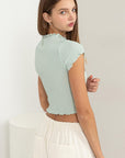 Light Gray HYFVE Lettuce Hem Crop Top