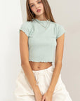 Light Gray HYFVE Lettuce Hem Crop Top