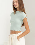 Light Gray HYFVE Lettuce Hem Crop Top