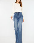 White Smoke Kancan Cat's Whiskers High Waist Flare Jeans