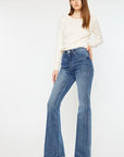 White Smoke Kancan Cat's Whiskers High Waist Flare Jeans