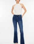 White Smoke Kancan Cat's Whiskers Raw Hem Flare Jeans