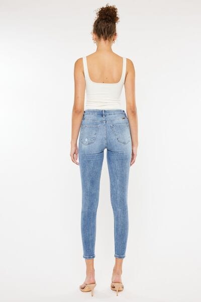 White Smoke Kancan High Waist Cat's Whiskers Skinny Jeans